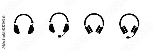 Headphone icons set. Headset sign and symbol . Headphone, earphone symbol. Gaming headphones icon. eps 10 
