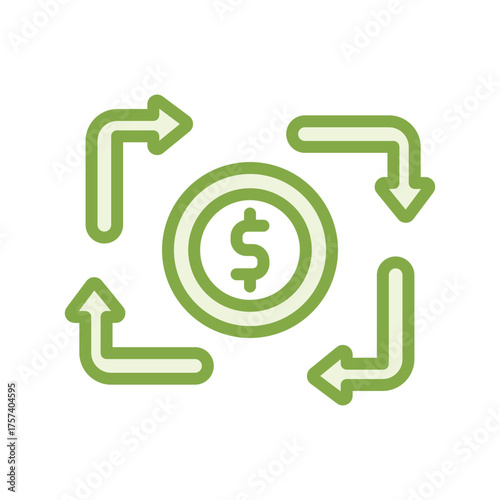 Cash Flow duotone line icon , vector, pixel perfect, illustrator file 
