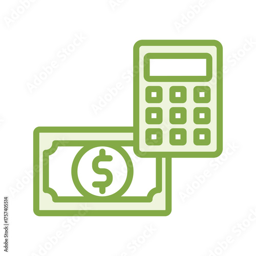 Income Calculator duotone line icon , vector, pixel perfect, illustrator file 
