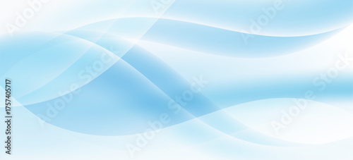 Soft abstract background featuring flowing wave patterns in a gradient of light blue tones, creating a calm and modern design