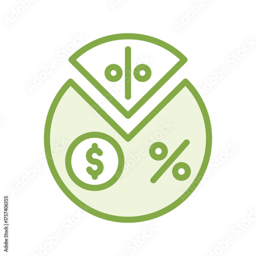 Profit Margin duotone line icon , vector, pixel perfect, illustrator file 
 
