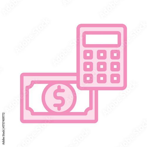 Income Calculator duotone line icon , vector, pixel perfect, illustrator file 
