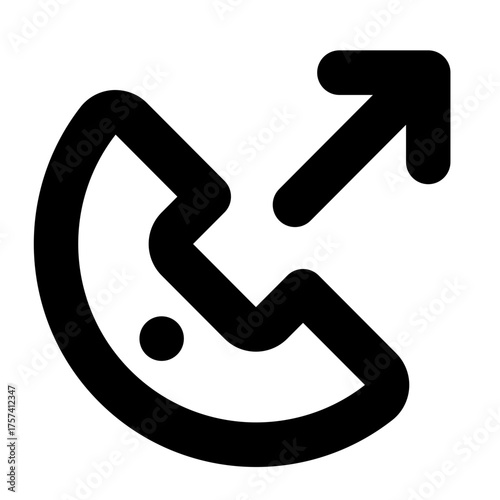 Call Outgoing Icon Outline