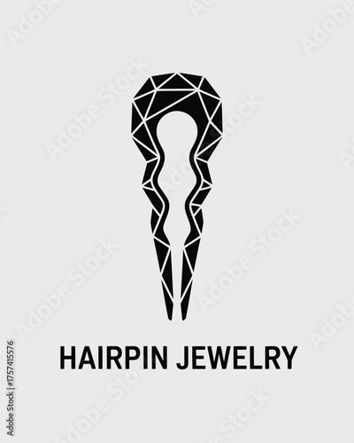Elevate your brand with this sophisticated hairpin jewelry logo, a symbol of modern elegance and timeless style, perfect for businesses seeking a unique and memorable identity