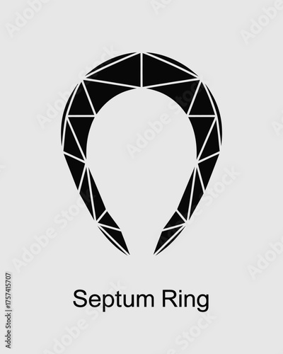 Bold geometric septum ring design for piercing enthusiasts, a modern and minimalist style statement that reflects confidence and individuality, perfect for fashion and lifestyle projects