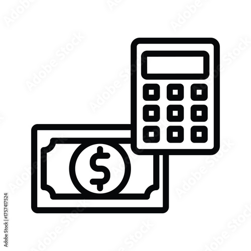 Income Calculator line icon , vector, pixel perfect, illustrator file 
 