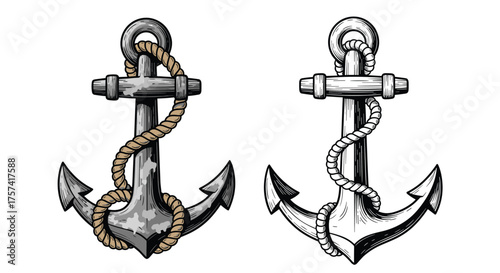 A classic maritime anchor illustration with a sturdy rope detail.
