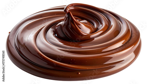 Fototapeta Naklejka Na Ścianę i Meble -  濃厚チョコレートの渦が絡み合う美しい曲線｜背景なし・透過PNG・コピースペース
