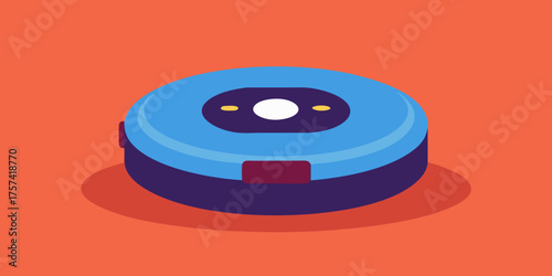 Household Robot Vacuum Cleaning Illustration