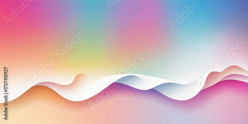 Abstract colorful background illustration with blue and pink wave lines for business web design banner