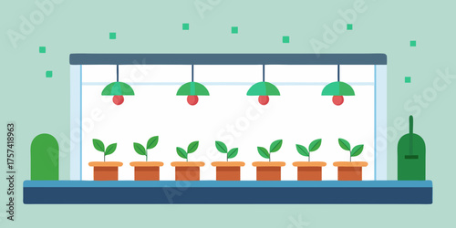 Flat Design Organic Indoor Farming Hydroponic System