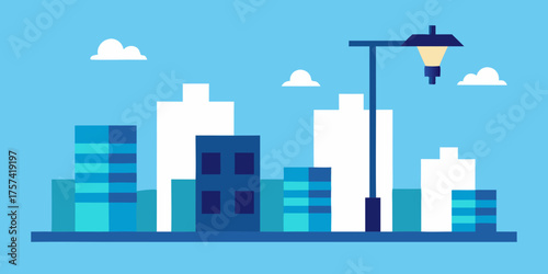 flat design online grocery delivery drone flying