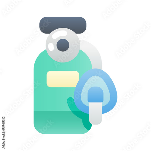 Oxygen Cylinder with Mask – Healthcare Vector Illustration