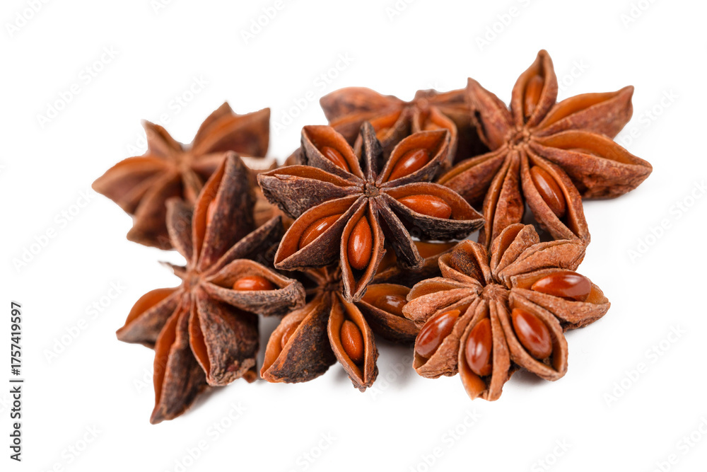 Fototapeta premium Star anise on the white background