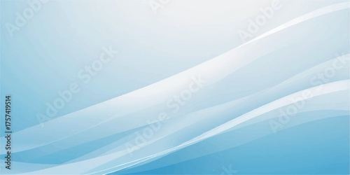 Abstract background of blue winter sky with white snowy waves and frost texture