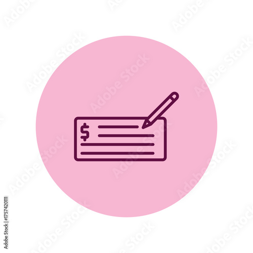 Bank Cheque pentaglow , vector, pixel perfect, illustrator file 
