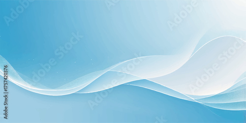 Abstract blue wave vector illustration: a dynamic flowing design of curved lines and light patterns