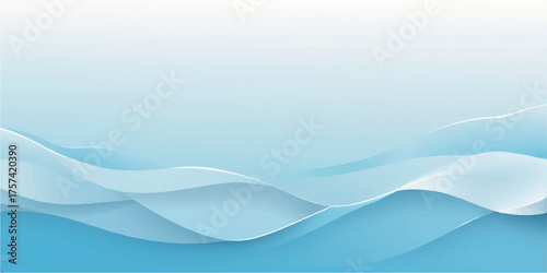 Blue wave abstract vector illustration with flowing light lines and artistic texture background