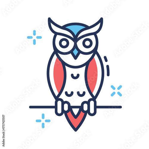 Haunted owl with glowing eyes, perfect for Halloween night themes.