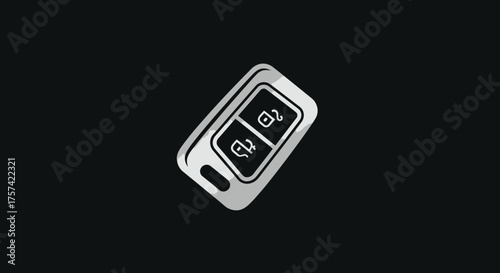 Stylized car key fob on a black background