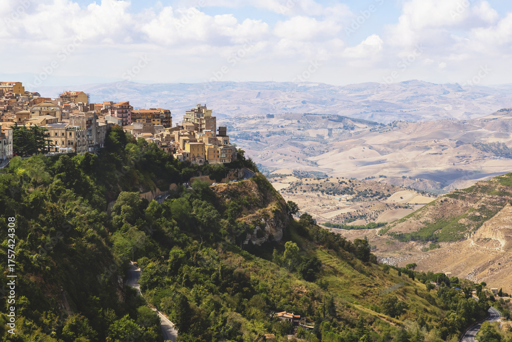 Fototapeta premium Panoramic view of Enna, Sicily