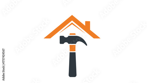Home Repair Icon: Contractor, Hammer, Renovation, and Maintenance Service