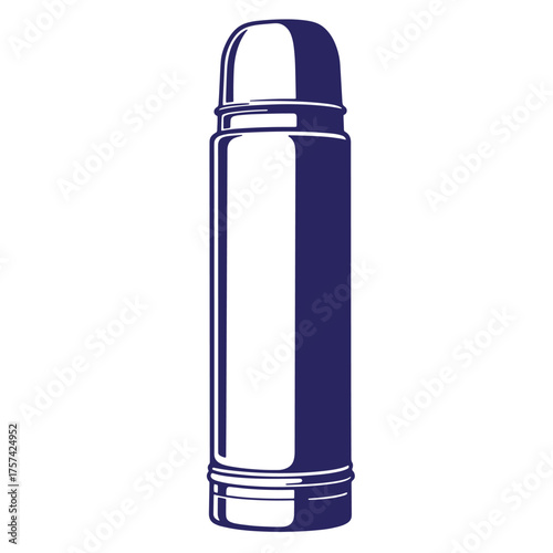 Simple vector illustration of a classic thermos bottle in a modern design