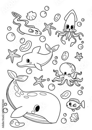 coloring pages with an underwater world theme