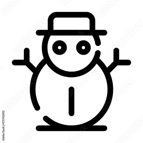 Snowman Icon Broken Line