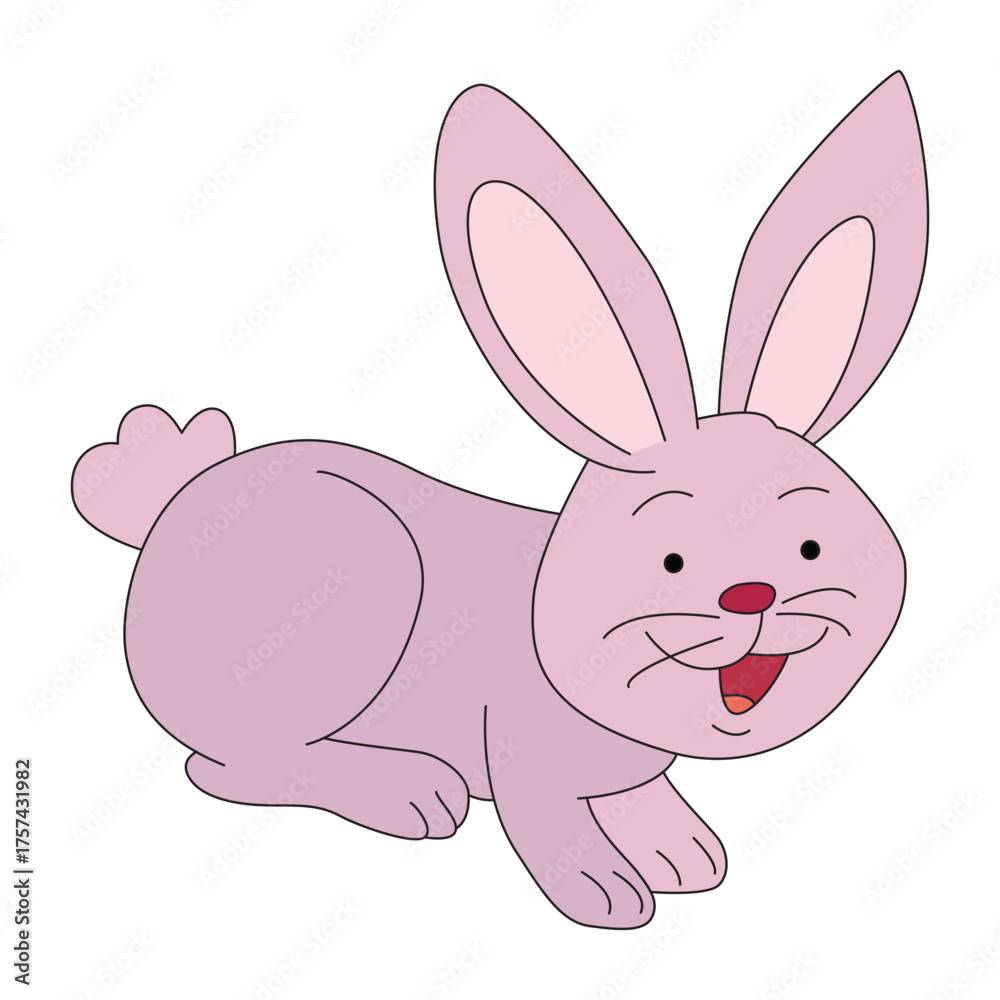 Obraz premium The Happy Rabbit Hopping Through