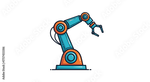 Advanced robotic arm for industrial automation and manufacturing processes vector