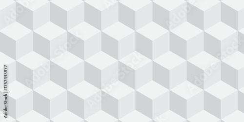 White 3d modeling cubes Illustration decoration seamless white material pattern square design.	
