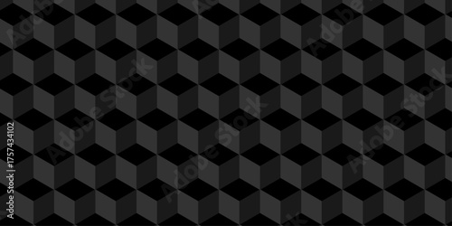 Black 3d modeling cubes Illustration decoration seamless white material pattern square design.	
