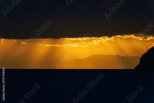 Pareti, Elba, Tuscany, Italy, Europe - 24 September 2025, sunset over the sea