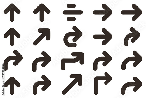 set of black directional arrow icons for navigation ui and signage vector ai eps jpeg png
