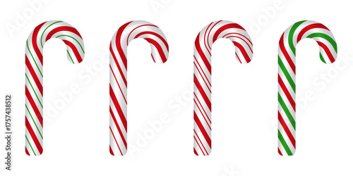 Winter striped festive candy cane peppermint lollypop decoration