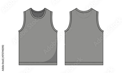 Flat Vector illustration modern Tank Top Apparel Template with Editable Parts.