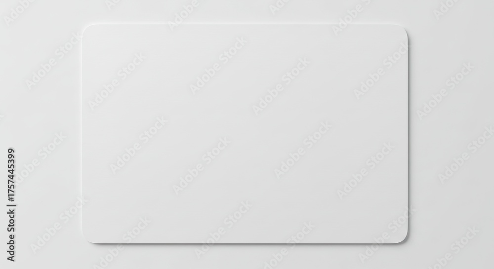 Fototapeta premium A white rounded rectangular object is set against a slightly lighter white background creating a subtle shadow effect