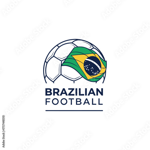 Brazilian football logo design vector 
