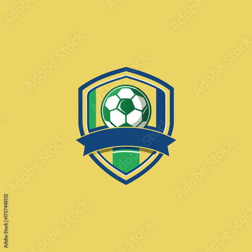 Brazilian football logo design vector 