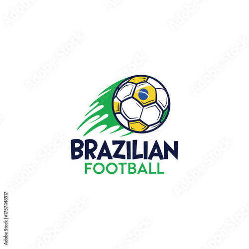 Brazilian football logo design vector 
