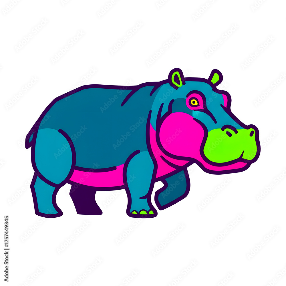 Fototapeta premium Close-Up Hippo Face in Natural Habitat.