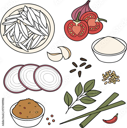 Fresh Ingredients for Biryani Cooking