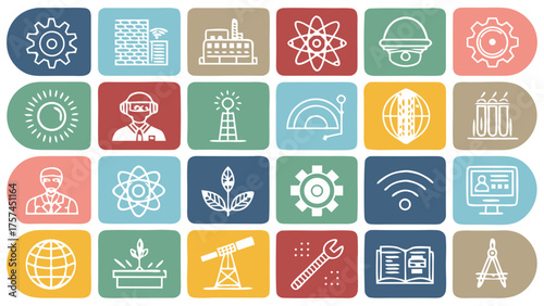 Vector illustration of niche technology solid icons