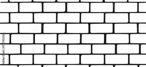 Black and white brick wall pattern texture