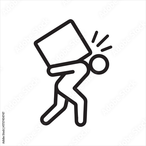 Weight carrying outline icon vector
