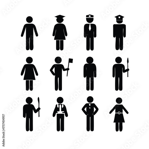 Collection of Human Figures for Infographics and Public Signage