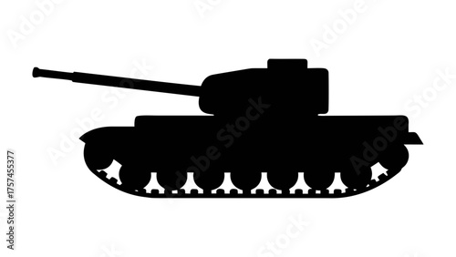 Illustration of a black tank silhouette for military vehicle enthusiasts and history buffs alike
