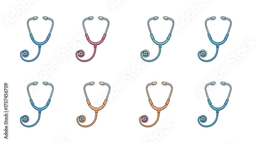 Set of paper clips isolated vector icon design illustration with heart silhouette element