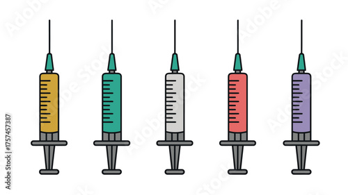 Syringe with needle isolated on white background for medical and healthcare use